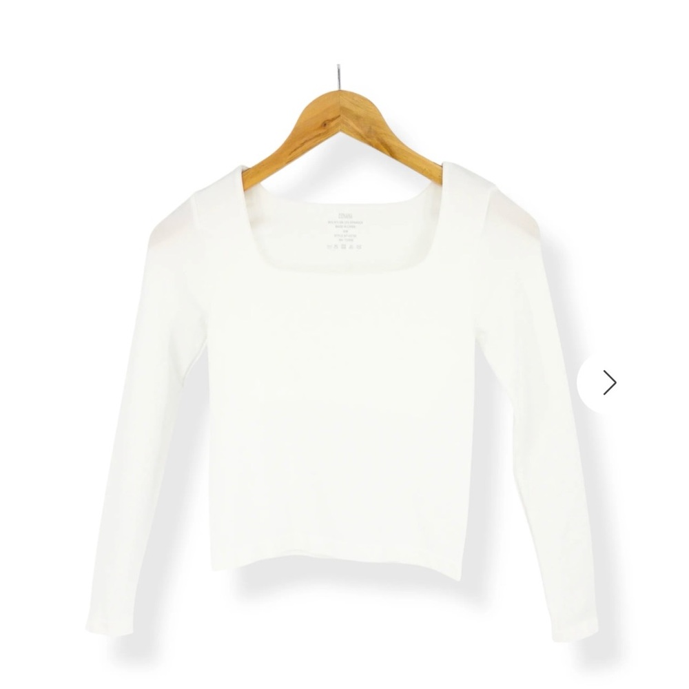 Zenana Outfitters Classic White Long Sleeve Tee. NWT. Various Sizes. Lined bra.